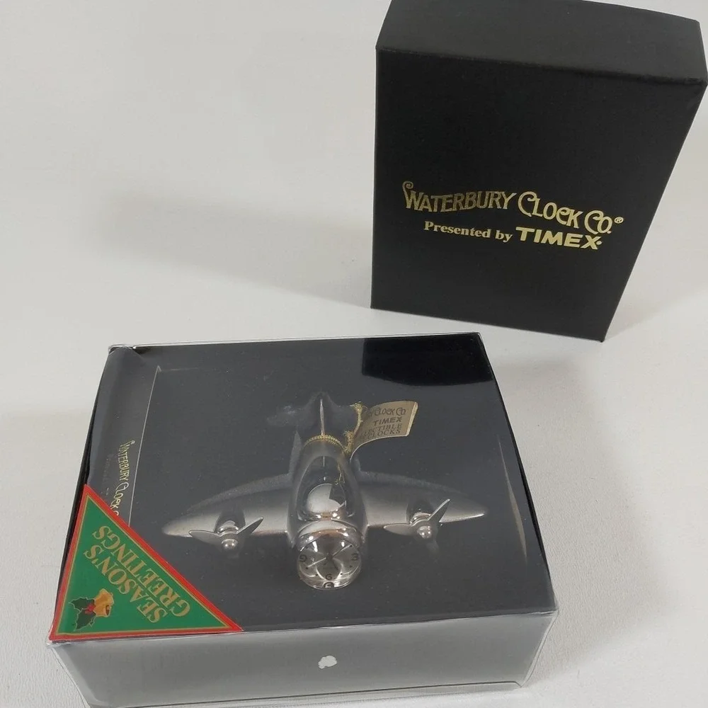 Vtg Timex Waterbury Clock Co Airplane Desk Clock Collectible In Box